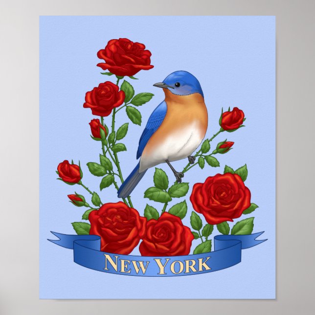 New York State Bird and Flower Poster (Framsidan)