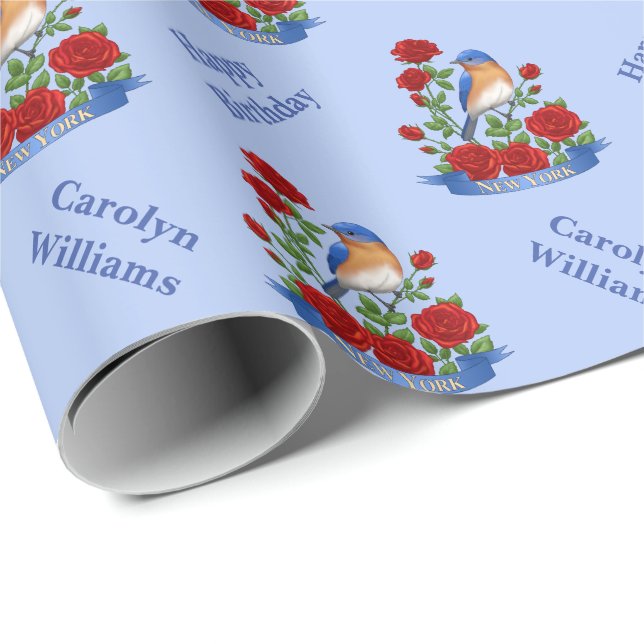New York State Bird and Flower Presentpapper (Rullad Hörn)