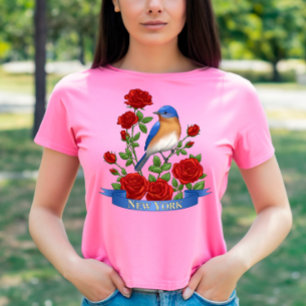 New York State Bird and Flower T Shirt