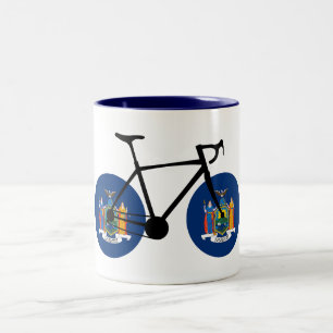 New York State Flag Cykel Två-Tonad Mugg