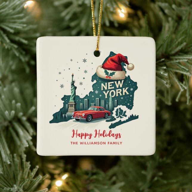 New York State God jul Anpassningsbar Helgdag Julgransprydnad Keramik (Träd)