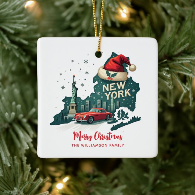 New York State God jul Anpassningsbar Helgdag Julgransprydnad Keramik (Träd)