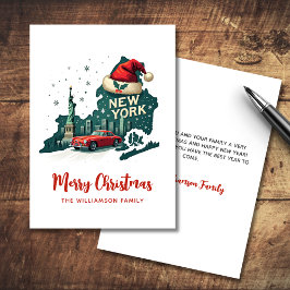 New York State God jul Retro Personlig Kort