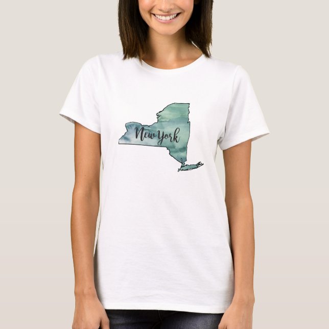 New York State Karta T-shirt (Framsida)