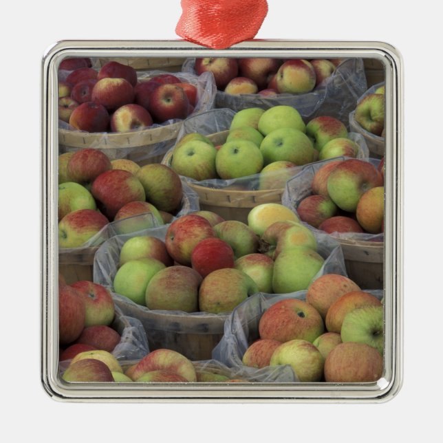 New York State Macintosh-äpplen i korgar Julgransprydnad Metall (Framsidan)