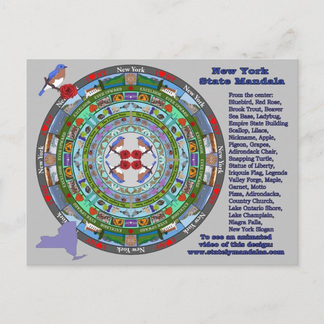 New York State Mandala-vykort Vykort (Framsida)