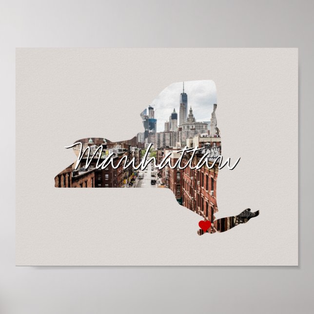 New York State Photo infoga och City namn Poster (Framsidan)