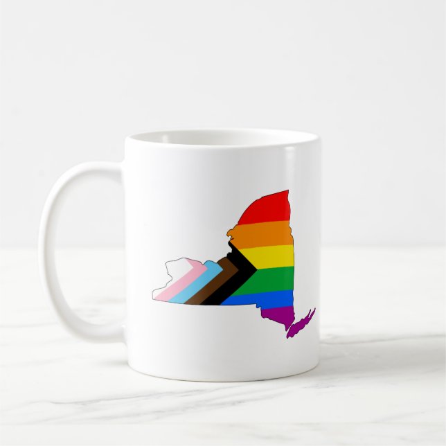 New York State Pride HBTQ+ Progress Pride Kaffemugg (Vänster)