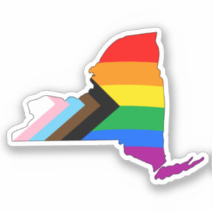 New York State Pride HBTQ+ Progress Pride Klistermärken