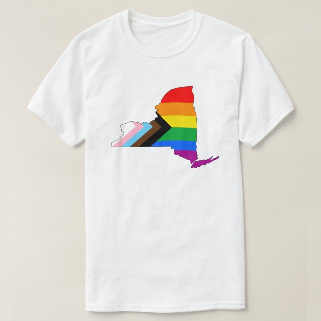 New York State Pride HBTQ+ Progress Pride T Shirt (Design framsida)