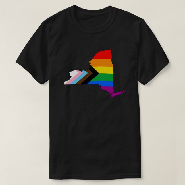 New York State Pride HBTQ+ Progress Pride T Shirt (Design framsida)