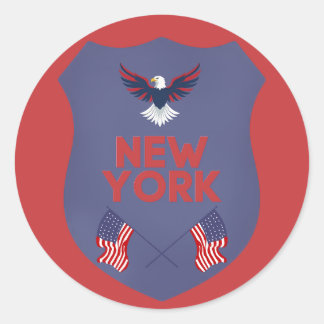 New York State Pride Patriotiskt Sköld Vinyl Runt Klistermärke