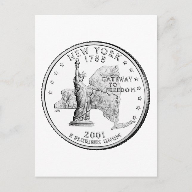 New York State Quarter Vykort (Framsida)