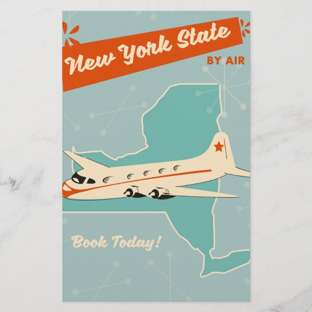 New York State-retro poster. Brevpapper (Framsida)