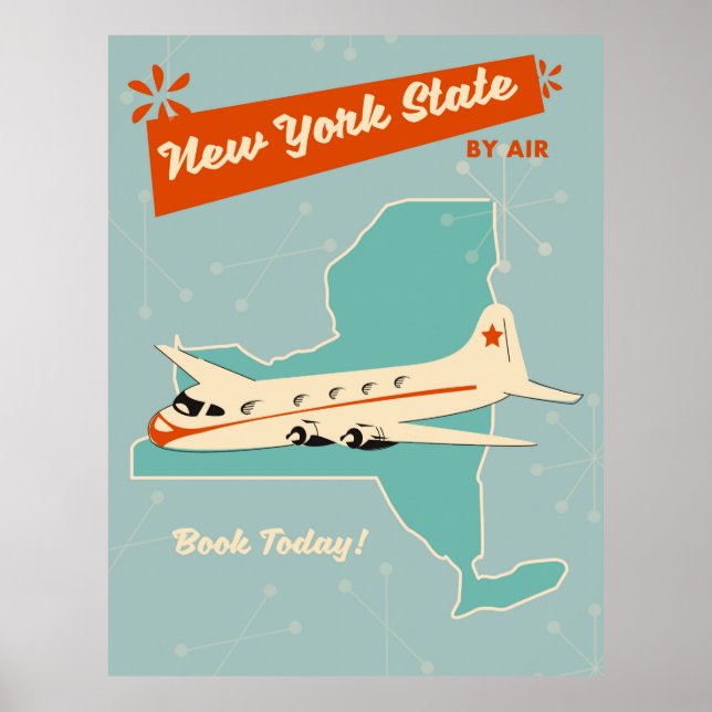 New York State retroaffisch. Poster (Framsidan)