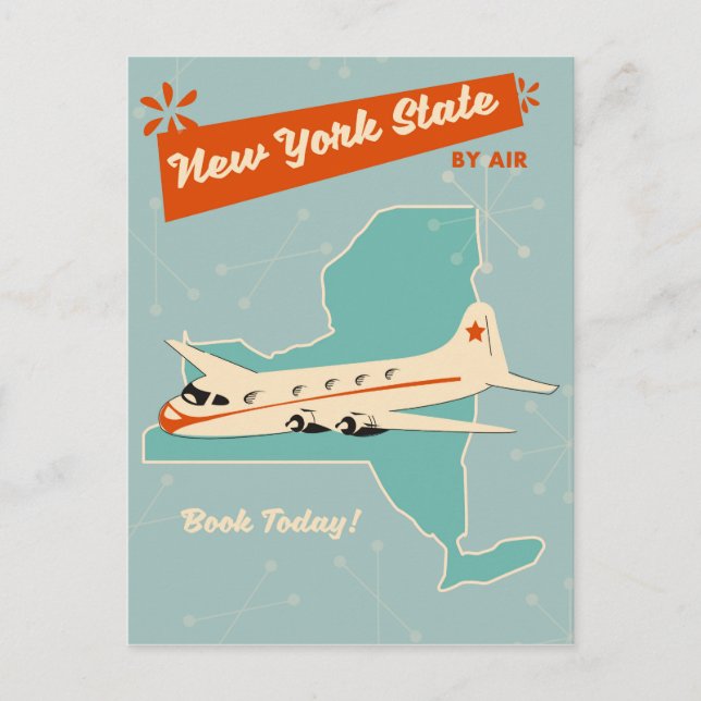 New York State retroaffisch. Vykort (Framsida)