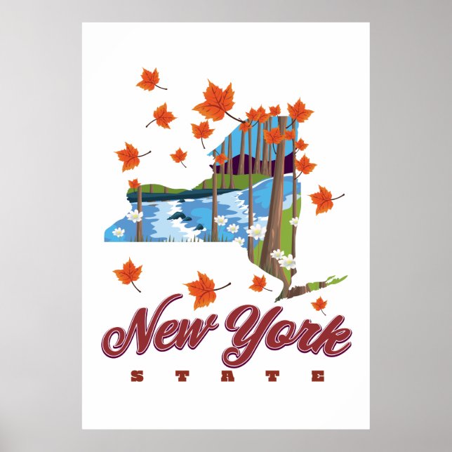 New York State Travel-affisch Poster (Framsidan)