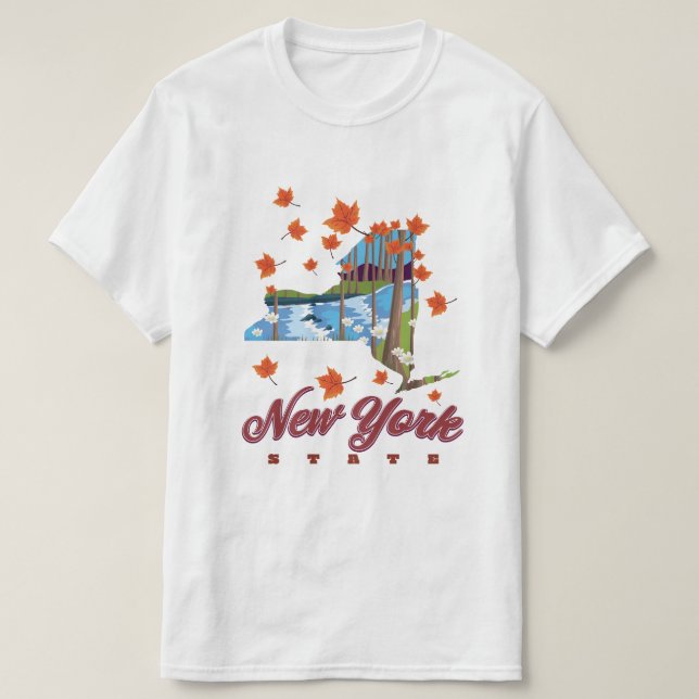 New York State Travel-affisch T Shirt (Design framsida)