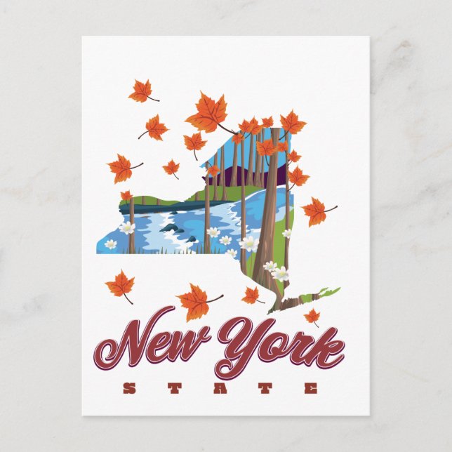 New York State Travel-affisch Vykort (Framsida)