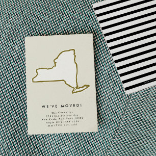 New York State Vi har flyttat Chic Hand Drawn Flyt Meddelande