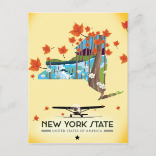 New York State Vintage-resoraffisch Vykort
