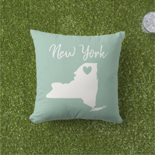 New York-staten karta kärlek Dekorativ kudde