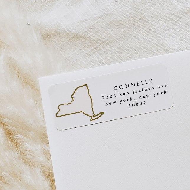 New York-statens Returetiketter Returadress Etikett (New York state illustration return address labels.)