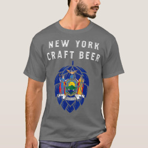 New York Statlig flagga Craft Beer Beer Älskare Wh T Shirt