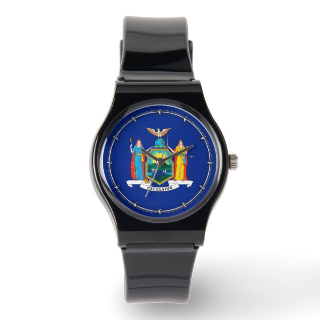 New York Statlig flagga Design Armbandsur (Framsida)