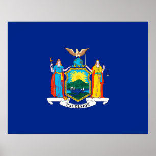 New York Statlig flagga Design Decor Poster