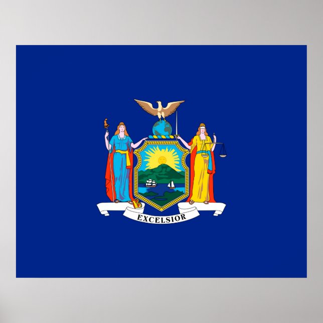 New York Statlig flagga Design Decor Poster (Framsidan)