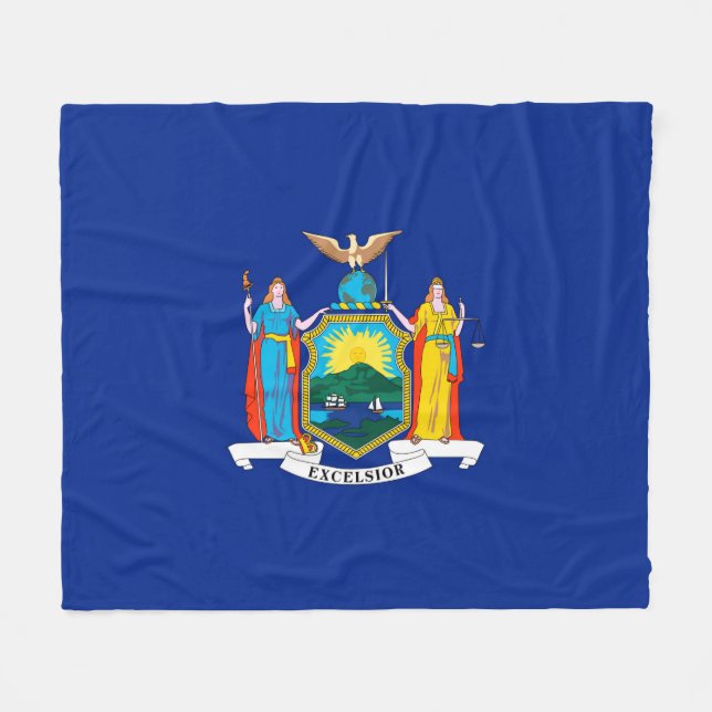 New York Statlig flagga Design Fleecefilt (Framsidan (Horisontell))