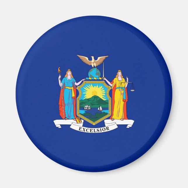 New York Statlig flagga Design Magnet (Framsidan)