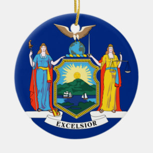 New York Statlig flagga Julgransprydnad Keramik
