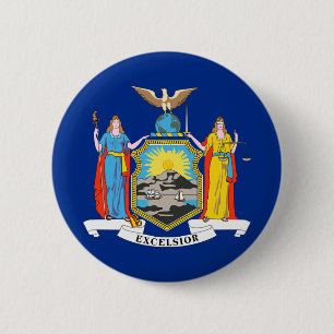 New York statlig flagga Knapp
