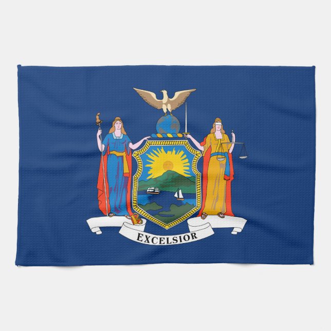 New York Statlig flagga Kökshandduk (Horisontell)