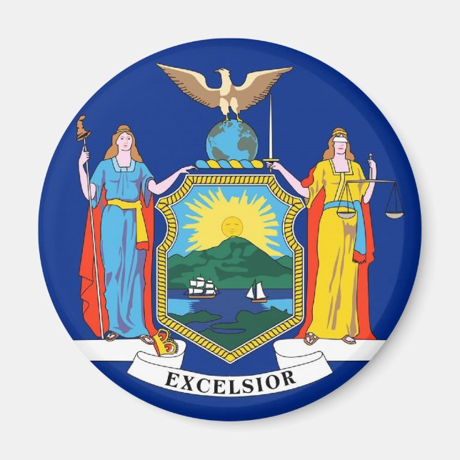 New York Statlig flagga Magnet (Framsidan)