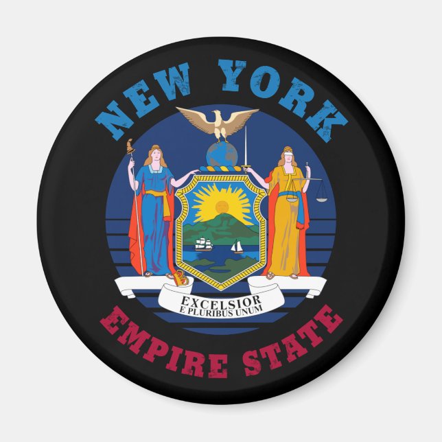 NEW YORK STATLIG FLAGGA MAGNET (Framsidan)