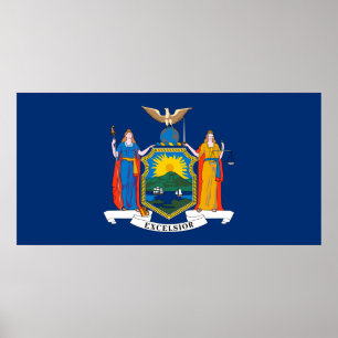 New York statlig flagga Poster