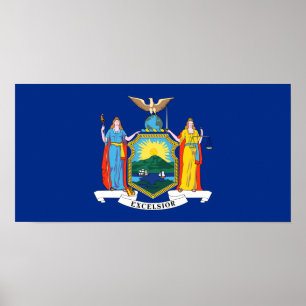 New York Statlig flagga Poster