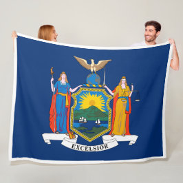 New York Statlig flagga Print Patriotc Fleecefilt