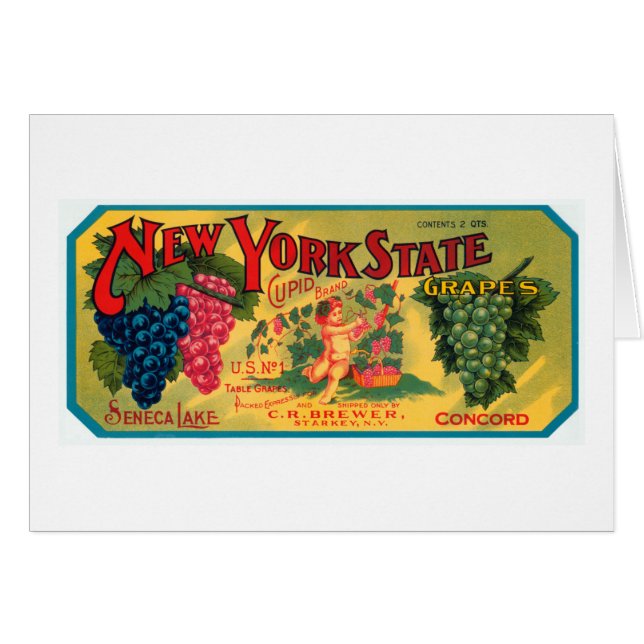 New York statliga druvor Hälsningskort (Framsidan Horizontal)
