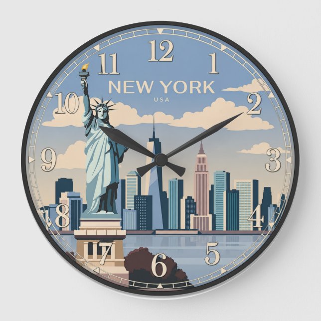 New York Statue of Liberty Stor Klocka (Framsida)