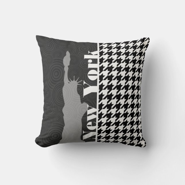 New York staty av Libety Houndstooth Kudde (Framsida)