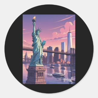 New York Sticker Runt Klistermärke