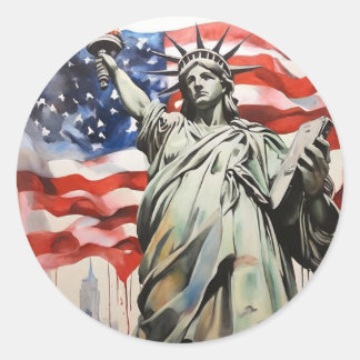 NEW YORK STICKER RUNT KLISTERMÄRKE