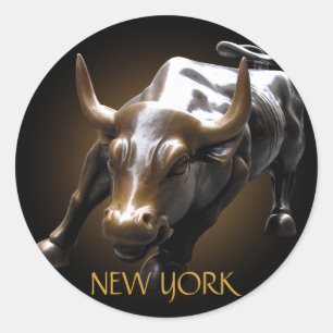 New York Stickers New York Bull Souvenir Stickers Runt Klistermärke