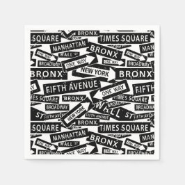 New York Street Namn, Berömd Ställe i NYC Pappersservett