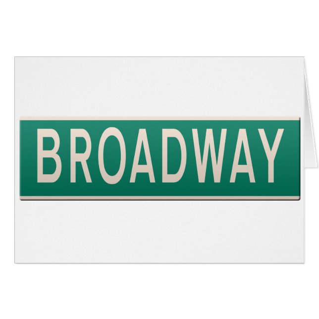 New York Street Sign - Broadway. Hälsningskort (Framsidan Horizontal)