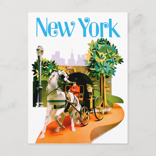 New York, Stridsvagnar från parken Vykort (Framsida)